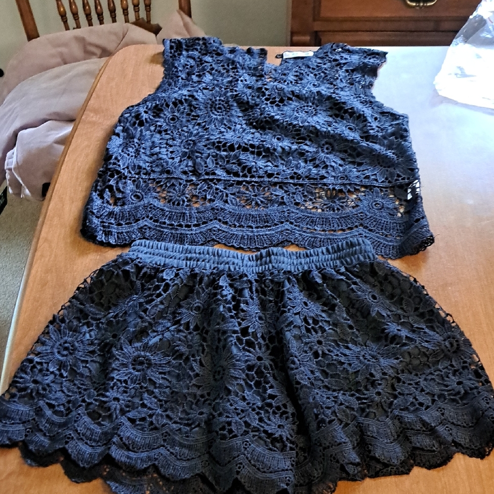 Dalia Collection Midnight Lace Detail, Ptp 18" Waist 13-18"